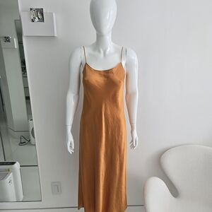 Vince Orange Midi Dress